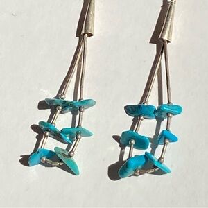 Silver and Turquoise Dangle Earrings